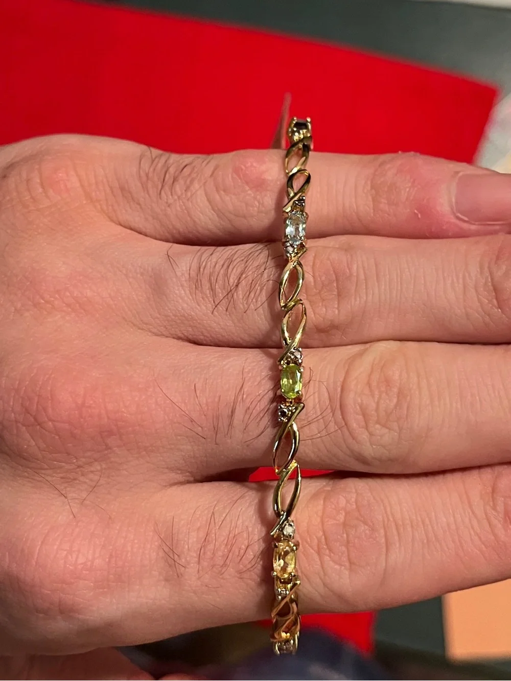 Macy's Silver-Tone Women's Bracelet with Genuine Diamond Tag